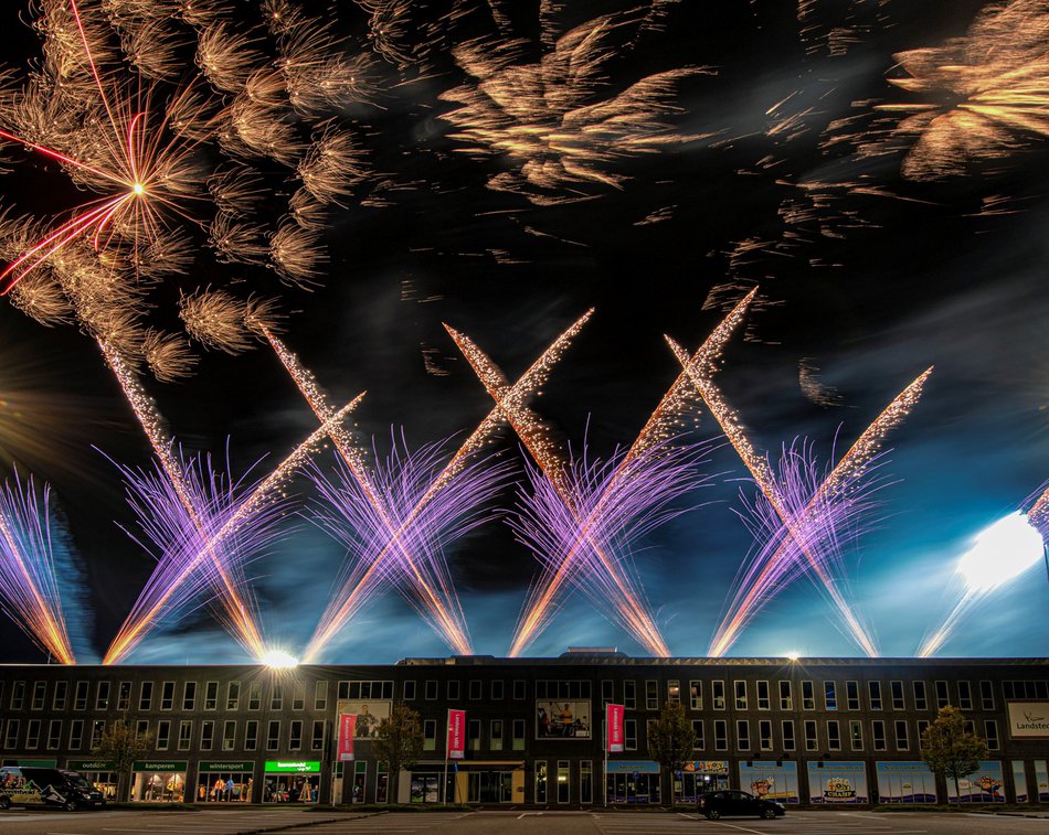 Vuurwerk voetbalwedstrijd