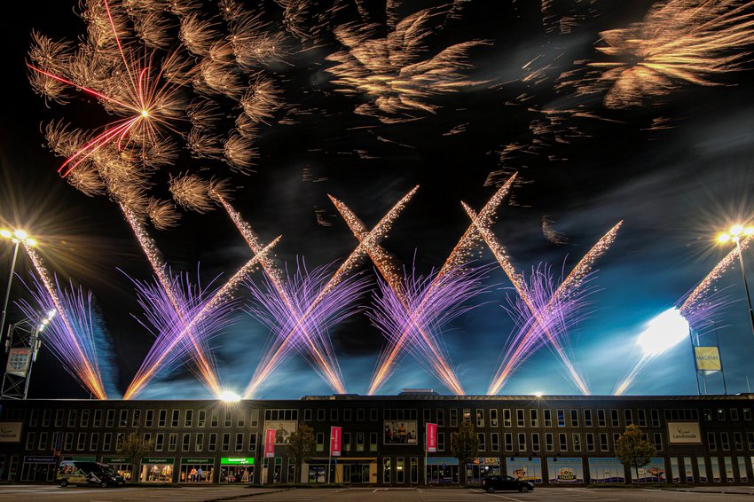 Vuurwerk voetbalwedstrijd